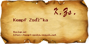 Kempf Zsóka névjegykártya